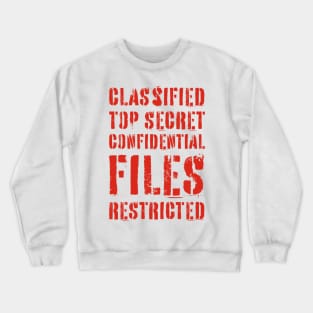 Classified Files Typography Stack (Red) Crewneck Sweatshirt